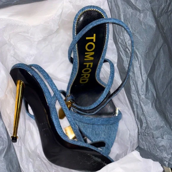 Tom Ford Denim PadLock Heels - Picture 4 of 14